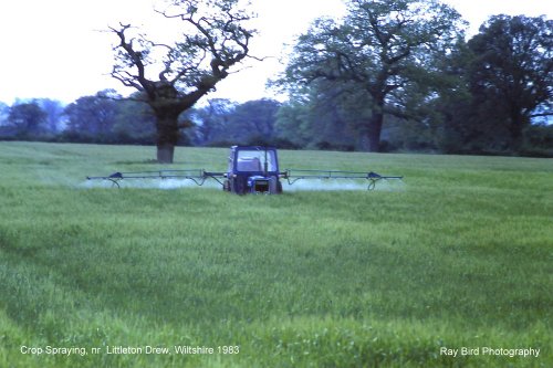 Crop Spraying, nr Littleton Drew, Wiltshire 1983