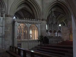 Inside Tewkesbury Abbey