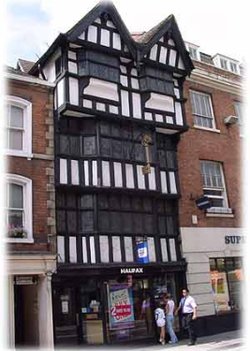 The Nodding Gables in Tewkesbury - One of Tewkesbury's many historic buildings