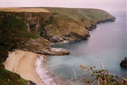 A beach north of St Ives near Godrevy Lighthouse Wallpaper