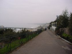 Bournemouth, steep path overlooking the bay and pier Wallpaper