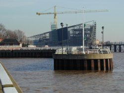 Looking Humber Dock Basin towards The Deep constrution site. Wallpaper