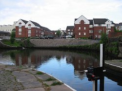 This is the canal basin of the Leeds to Liverpool canal in Blackburn Wallpaper