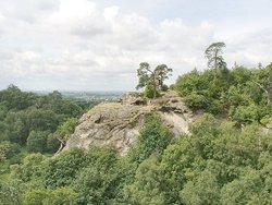 The Grotto and Arch from the Swiss Bridge at Hawkstone Park.
