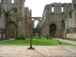 Fountains Abbey Nave looking West Wallpaper