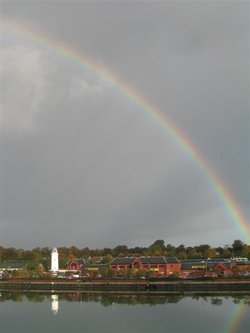 Rainbow over Preston Dock-18 October 2004