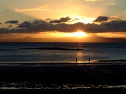 Christmas Eve sunset on Seamill Beach, Ayrshire, Scotland