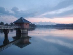 Sunset over the reservoir at Bradgate Park, Leicester Wallpaper