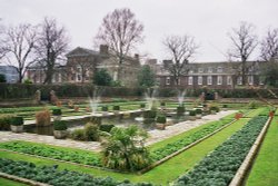The gardens at the back of Kensington Palace London