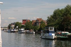 Kingston upon Thames from the river Wallpaper