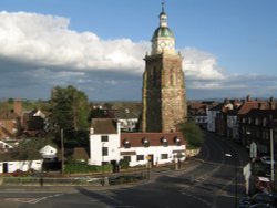 Elevated View of Upton Upon Seven, Worcestershire Wallpaper