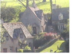 Close up of cottages at Bibury Wallpaper