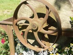Sharpening stone in grounds of Elstead Mill
