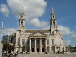 Civic Hall, Leeds, viewed from Millenium Square. Wallpaper
