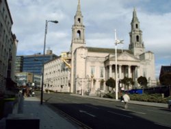 Civic Hall, Leeds, viewed from Calverley Street.