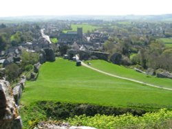 Corfe Town from the Castle Wallpaper