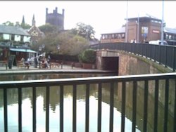 Chester Cathedral from Cow Lane Bridge Wallpaper