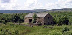 Abandoned field barn, Gisburn forest, Hodder Valley, Lancashire