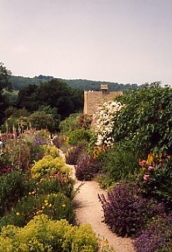The gardens behind the Snowshill Manor House, Snowshill, Gloucestershire