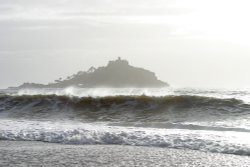 St Michaels Mount, Cornwall, on a windy December day. Wallpaper