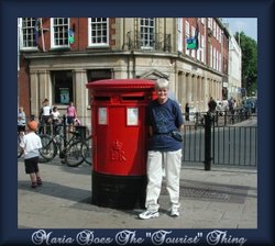 A red postbox in Richmond in Yorkshire