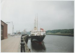 photograph of the royal yacht britannia at newcastle upon tyne quayside on tuesday june 30th 1992 Wallpaper
