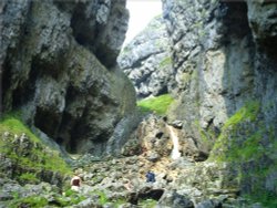 Gordal Scar, a gigantic collapsed cave system, 1/2 mile east of Malham, Yorkshire Dales Wallpaper
