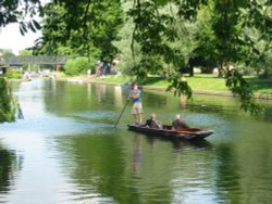 Punting on the river Cam at Cambridge Wallpaper
