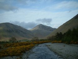 Scafell Pike in the distance, Wasdale Head