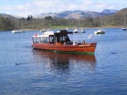 Arriving at Water Head Landings, Ambleside, Windermere Lake, Cumbria. Photo by Kethleen Tappin Wallpaper