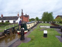 Willoughby entering a lock on the Trent & Mersey canal Cheshire