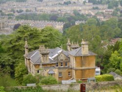 View of Bath from a nearby hill. Wallpaper
