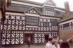 Inner courtyard of Little Moreton Hall, cheshire Wallpaper