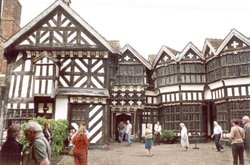 Inner courtyard of Little Moreton Hall, Cheshire Wallpaper