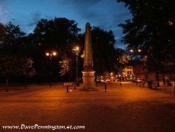 Night shot of Leigh Town Square. Wallpaper