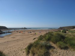 Summerleaze beach from the sand dunes Wallpaper