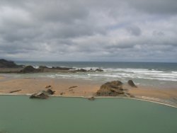 A view from above the Sea Pool, Summerleaze Beach, at Bude Wallpaper