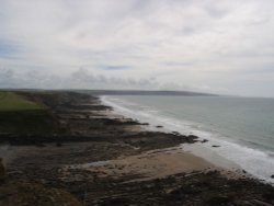 On the cliffs at Bude, Cornwall Wallpaper