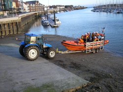 The launch of the Blue Peter lifeboat, Littlehampton. Wallpaper