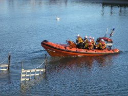 The launch of the Blue Peter lifeboat, Littlehampton. Wallpaper
