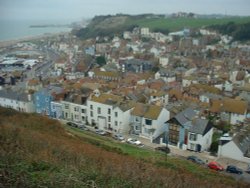 looking down on Hastings, East Sussex Wallpaper