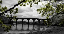 The Railbridge crossing Forder Estuary at Saltash: Saltash, Cornwall, England Wallpaper