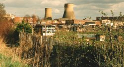 Harlesden. The Old Power Station in distance, looking from The Grand Union Canal Wallpaper