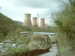 This is the view of the power stations, in Ironbridge, Shropshire, from Rotunda
