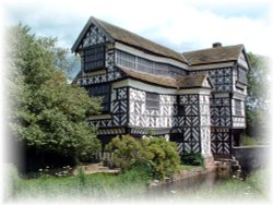 Little Moreton Hall, Cheshire. One of the finest timber-framed manor houses in Britain Wallpaper