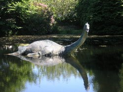 Loch Ness Monster outside the Loch Ness 2000 Exhibition in Drumnadrochit Wallpaper