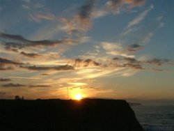 Sunset over Whitby Abbey, North Yorkshire Wallpaper