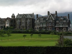 Victorian hotel buildings, Keswick, Derwent water, cumbria Wallpaper