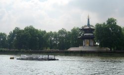 The Pagoda in Battersea Park, Across the Thames from Chelsea Wallpaper