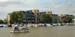 Lincoln University Buildings and Brayford Pool, Lincoln. Wallpaper